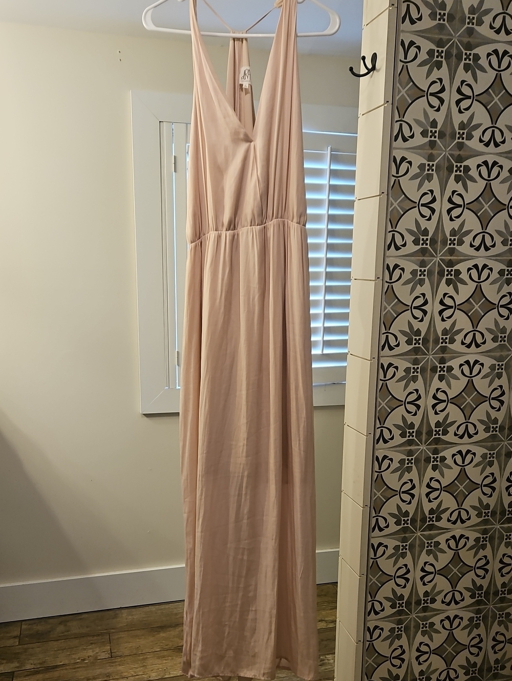 dRA (Anthropologie) Women's Sleeveless V-Neck Maxi Slip Dress - Blush